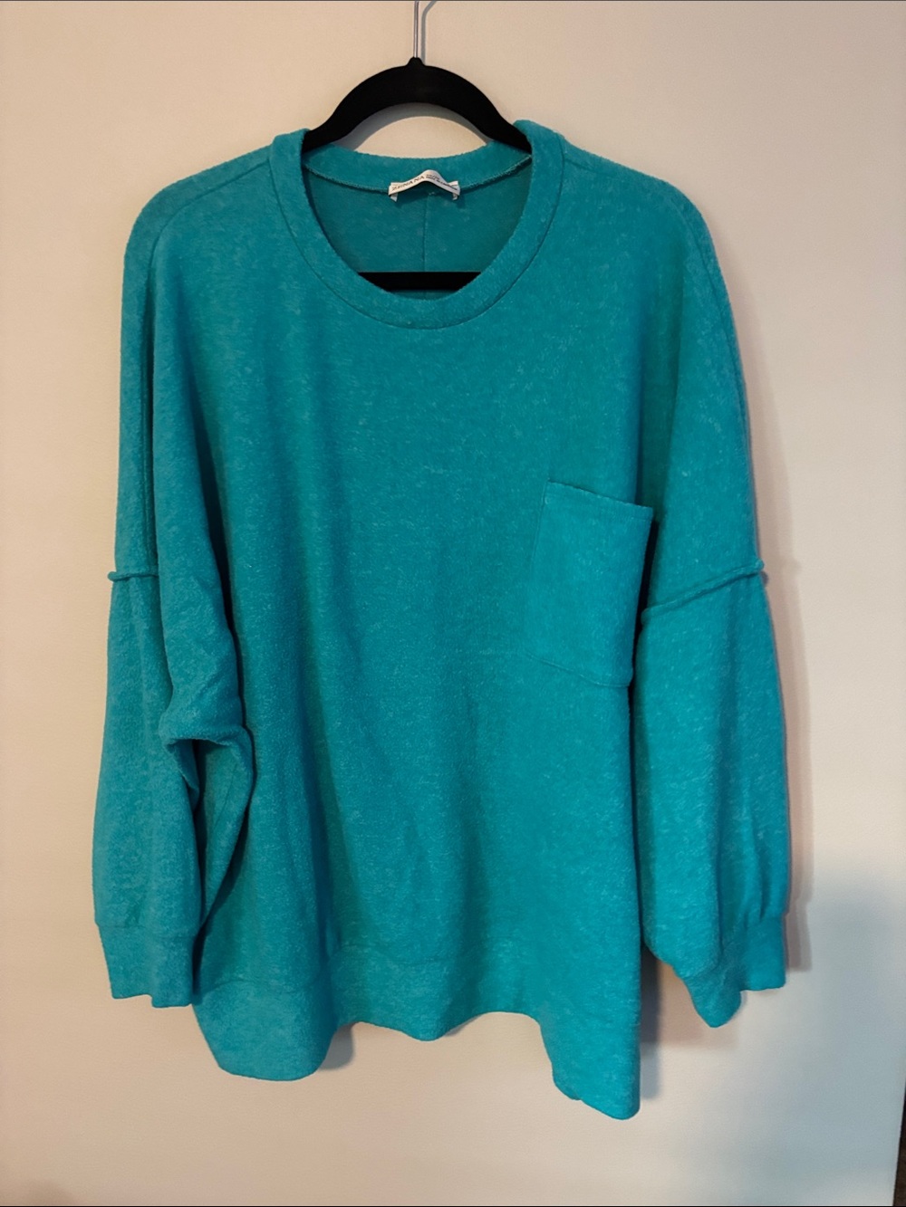 Zenana Outfitters Teal Crewneck Pocket Sweater 2x/3x